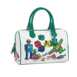 Etro Painted Leather Boston Bianca bag